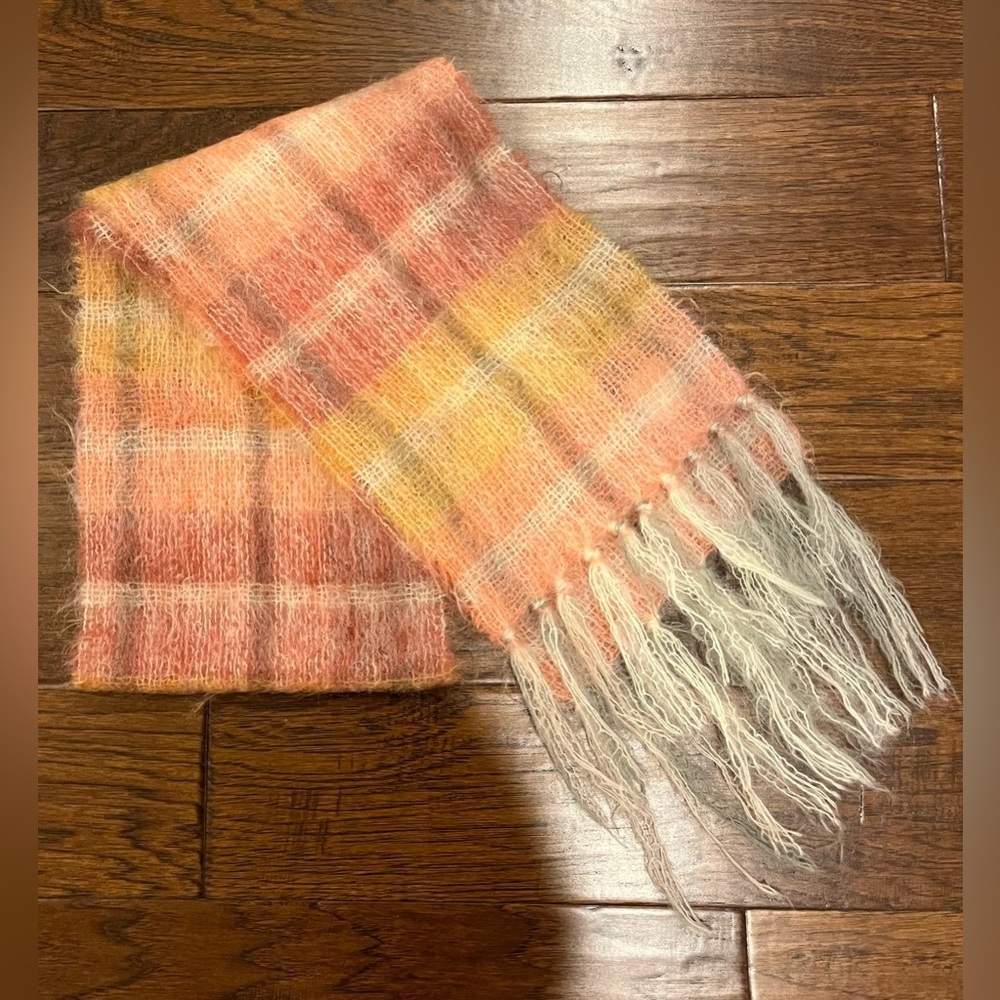 Craftcentre Cymru Gwynedd Wales Britain Scarf Multicolored Wool Mohair 70 X 9